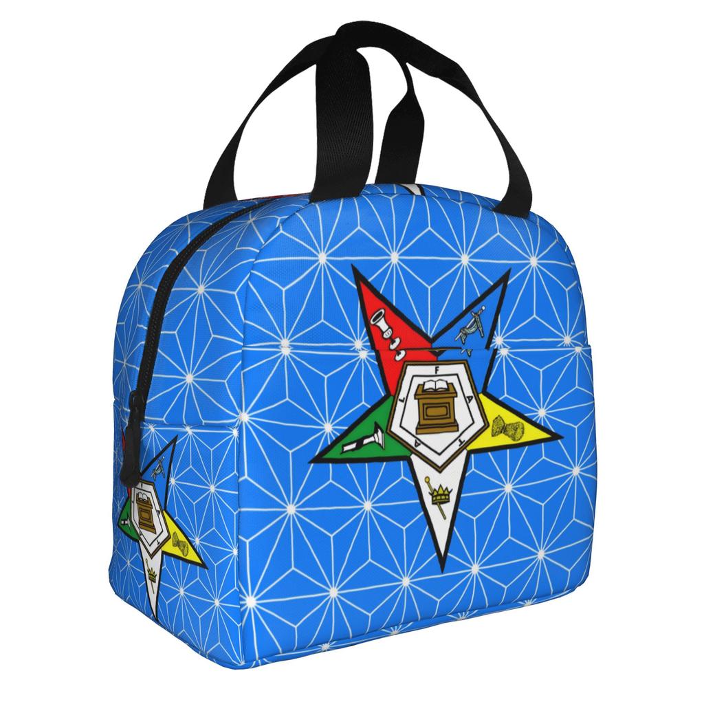 Order Of The Eastern Star Logo Thermal Insulated Lunch Bags Women Portable Lunch Container for School Multifunction Food Box