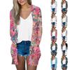 Women's Casual Fashion Printed Long-sleeved Mid-length Cardigan Jacket
