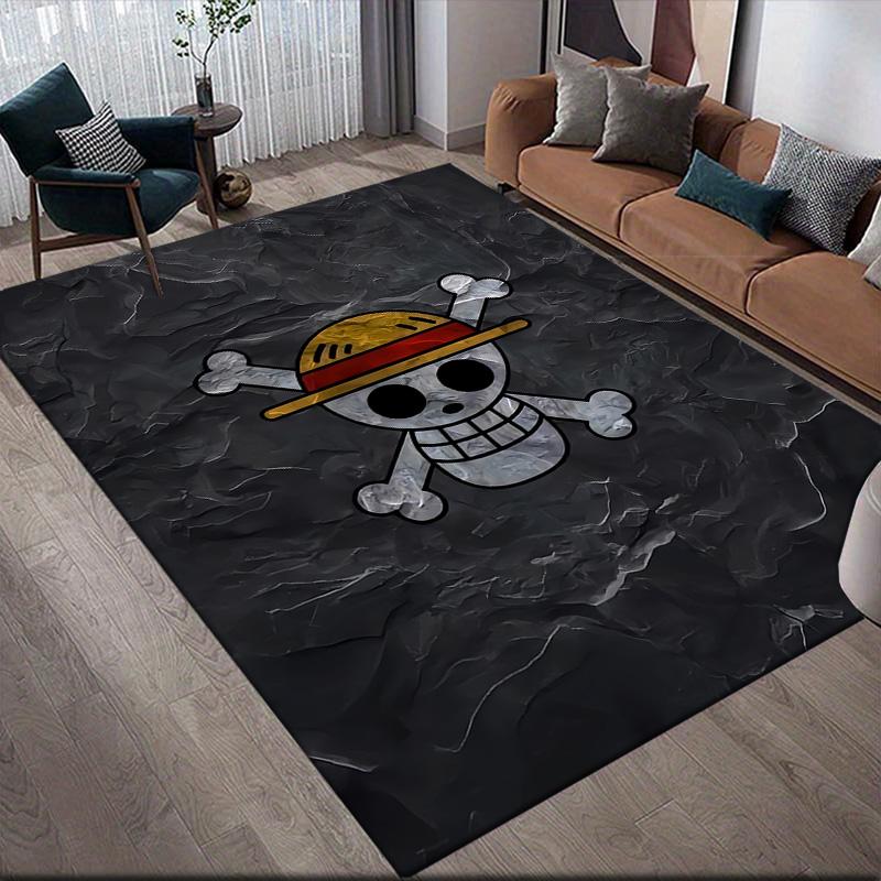 Pirate Flag Anti-Slip Floor Mat, Rectangular Carpet for Game Room, Bedroom & Living Area, Ideal Home Decor