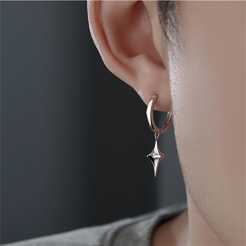 Классические серьги-капли со звездами для мужчин, ювелирные изделия, Новое поступление, серьги-кольца из стерлингового серебра 925 пробы, мужские аксессуары для вечеринок, модный подарок