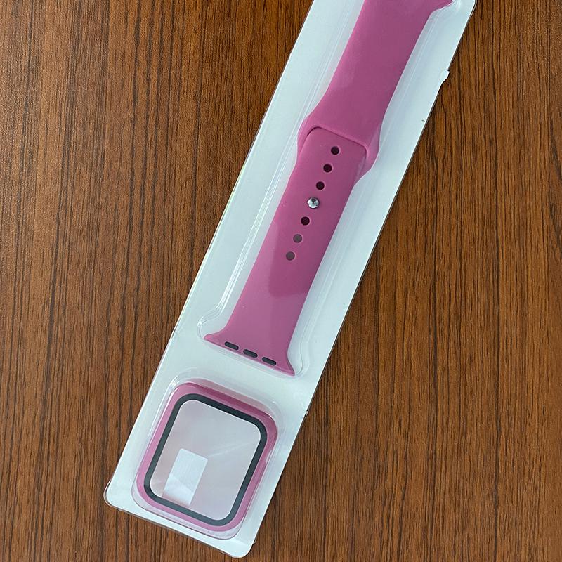 Strap&Glass Cover For Apple Watch Case 45mm 41mm 44mm 40mm 42mm 38mm iWatch Accessorie Screen Protector Apple Watch Serie 3 4 5 6 SE 7 Accessories