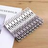 10 Pcs Clothes Pegs Stainless Steel Washing Line Hang Pins Windproof Metal Clamps