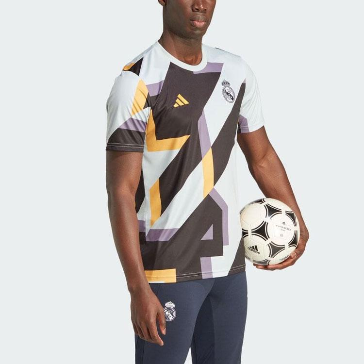 Adidas Футболка с геометрическим узором и цветным принтом, с круглым вырезом и коротким рукавом, мужская, многоцветная IB0877