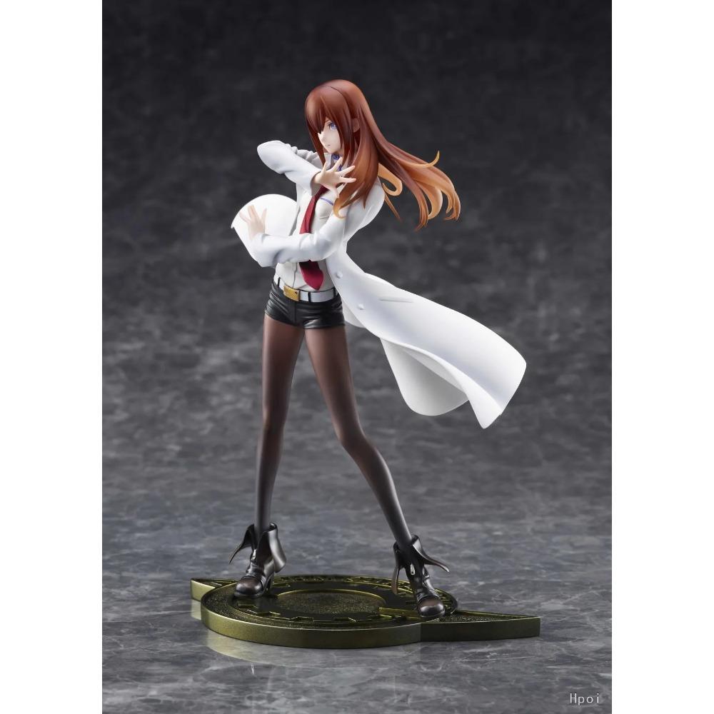 22.5см Аниме Steins;Фигурка Gate Makise Kurisu Dream Tech 1/7 Стиль Белого Халата Стоящая модель игрушечная кукла Фигурка Действия ПВХ