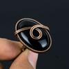 Черный оникс драгоценный камень медная проволока обернутый ювелирное кольцо ручной работы подарок для нее