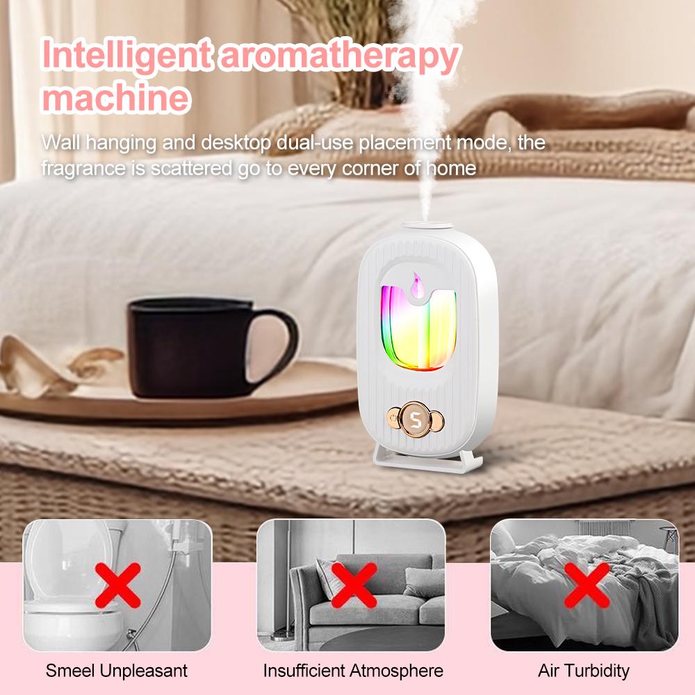 Перезаряжаемый ароматерапевтический диффузор с ультразвуковым распылением и светодиодом, меняющим цвет, для ароматизации в течение 60 дней