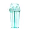 420ML Double Drinking Cup Separate Cup Mouth Dustproof Lid Leak-proof Heat Resistant Double Straws Drinking Bottle School Accessory