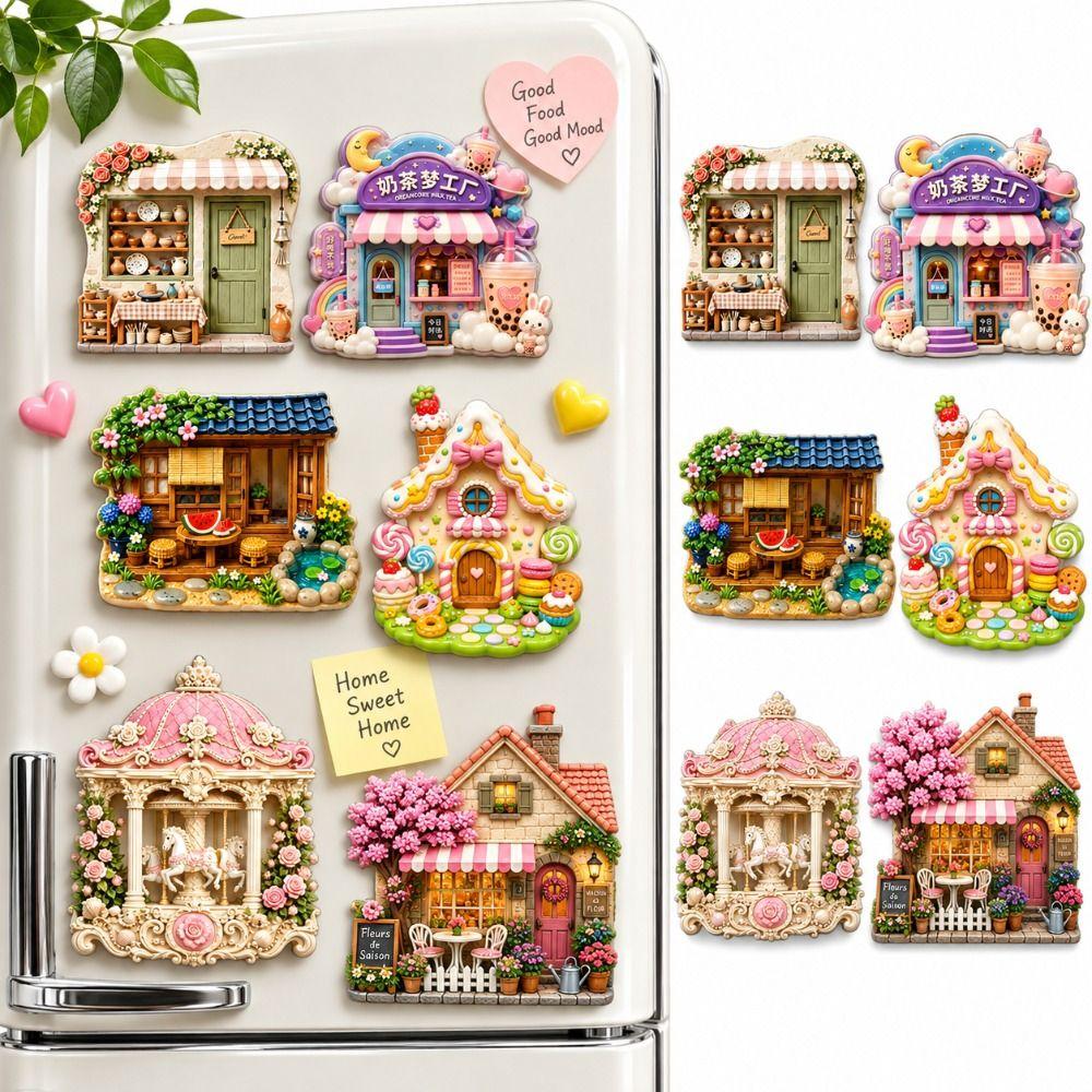 3D Relief Fridge Magnet Cartoon Pattern 3D Refrigerator Stickers Kitchen Decor