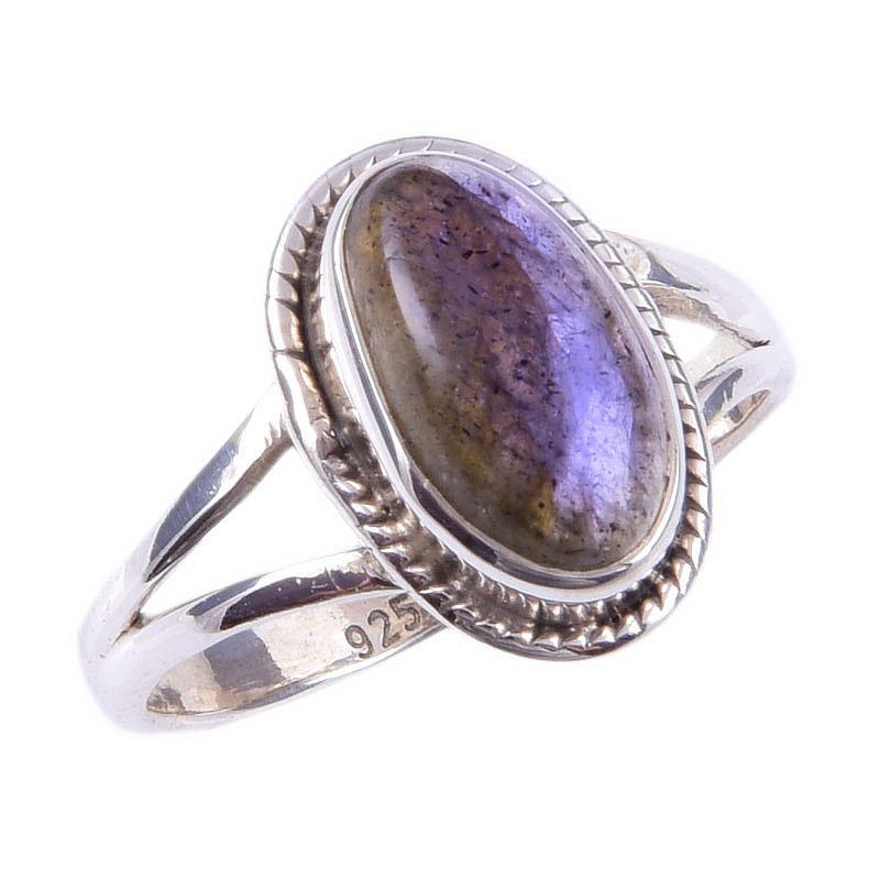Natural Labradorite Gemstone Handmade 925 Solid Sterling Silver Ring Size 6 L1z29