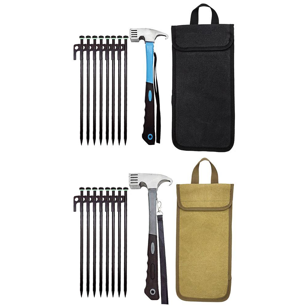 Наборы ножек для палатки и молотка, колышки для палатки, колышки для крепления к земле, длина 30 см, с сумкой для хранения, товары для кемпинга, туризма, отдыха на природе