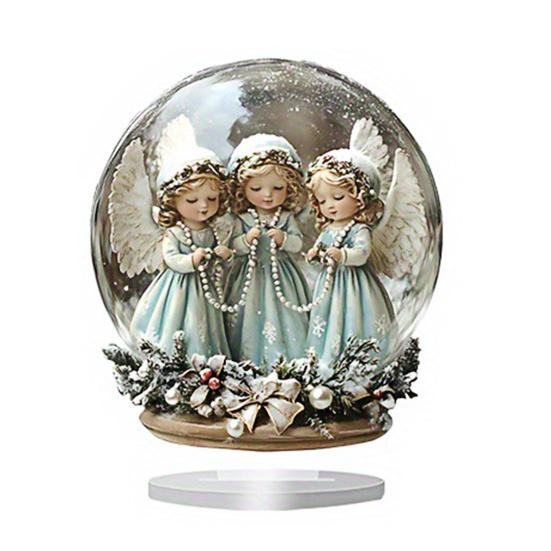 Зимний снежный домик акриловое украшение 2D плоский рождественский вертеп настольная вывеска рождественский домашний офис гостиная спальня книжная полка настольный орнамент