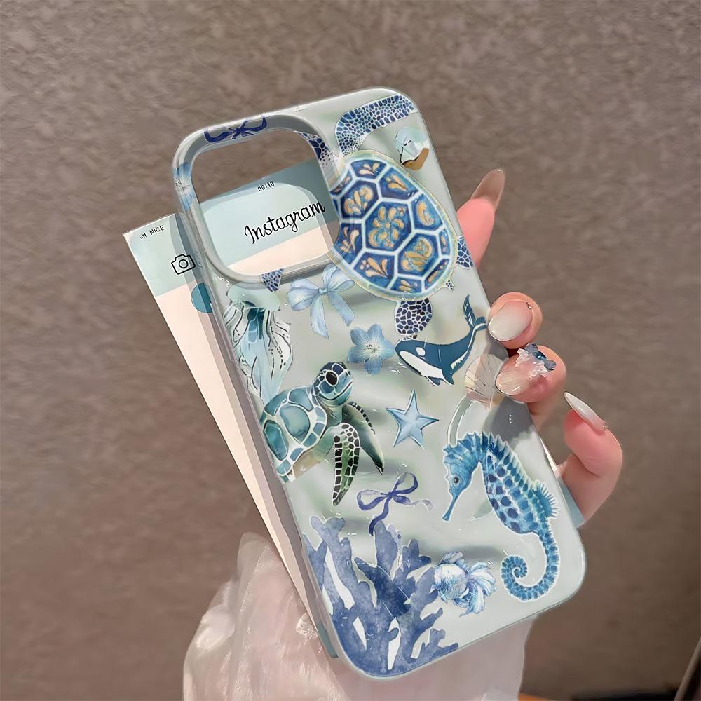Чехол для iPhone 13 Pro Max Мир под водой Прозрачная крышка для iPhone 15 Plus 16 14 17 Air 12 11 Задняя крышка Funda