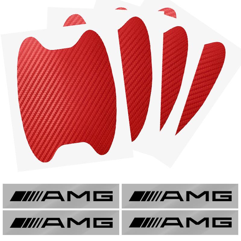 Наклейка на дверь автомобиля Углеродное волокно Царапины Защитная пленка для ручки автомобиля Для Mercedes Benz AMG GLE GLS GLC CLA GLB ML C500 C200 C300 W204 W206 W212 W203