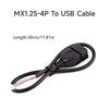 MX1.25 4Pin to USB Power Cable Type-A Female Support Data Transfer for Lyra Plus About 30cm/11.8in Cable Length