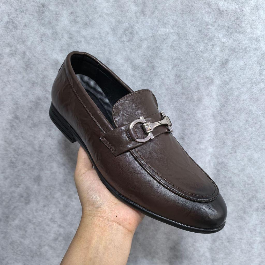 Мужские осенние деловые формальные кожаные лоферы - корейский стиль, дышащие, удобные, универсальные