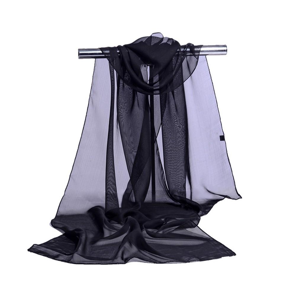 Однотонный Шарф-Палантин Для Женщин Сток На Шею Тонкий Женский Шифоновый