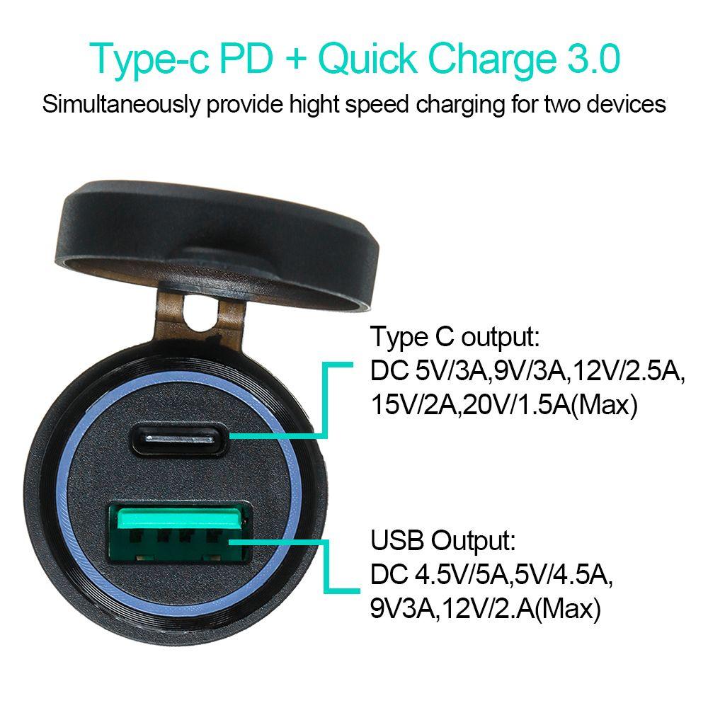 Vehicle Charging Universal For BMW Socket Ducati Car Charger QC3.0 USB Quick Charge Plug