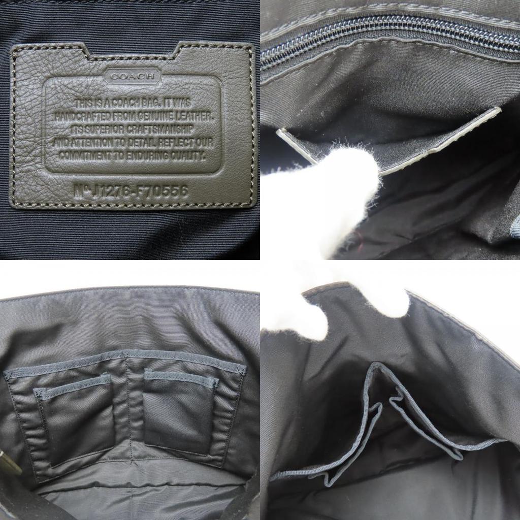 Used COACH Shoulder Bag F70556 Heritage Leather Khaki Brown System Messenger