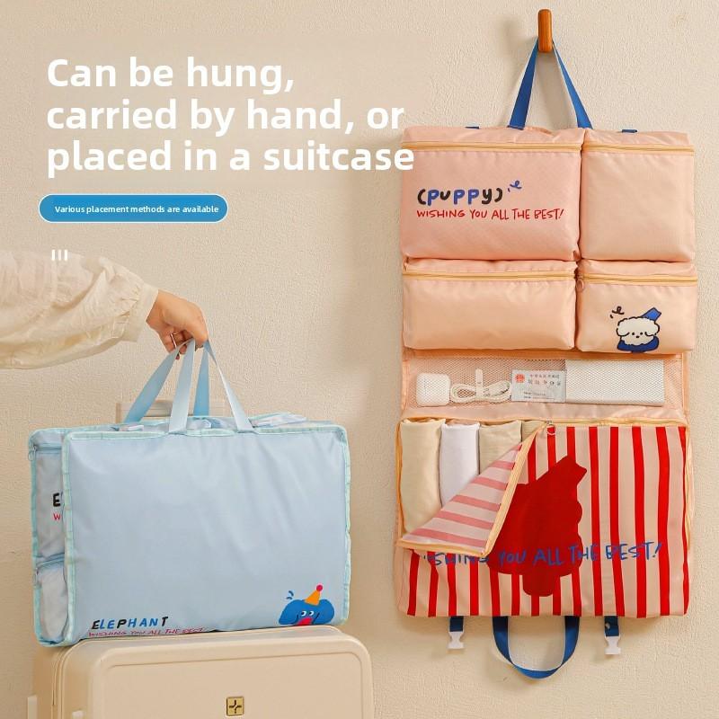 Portable Travel Organizer With Multiuse Trousers And Underwear Storage For Suitcases