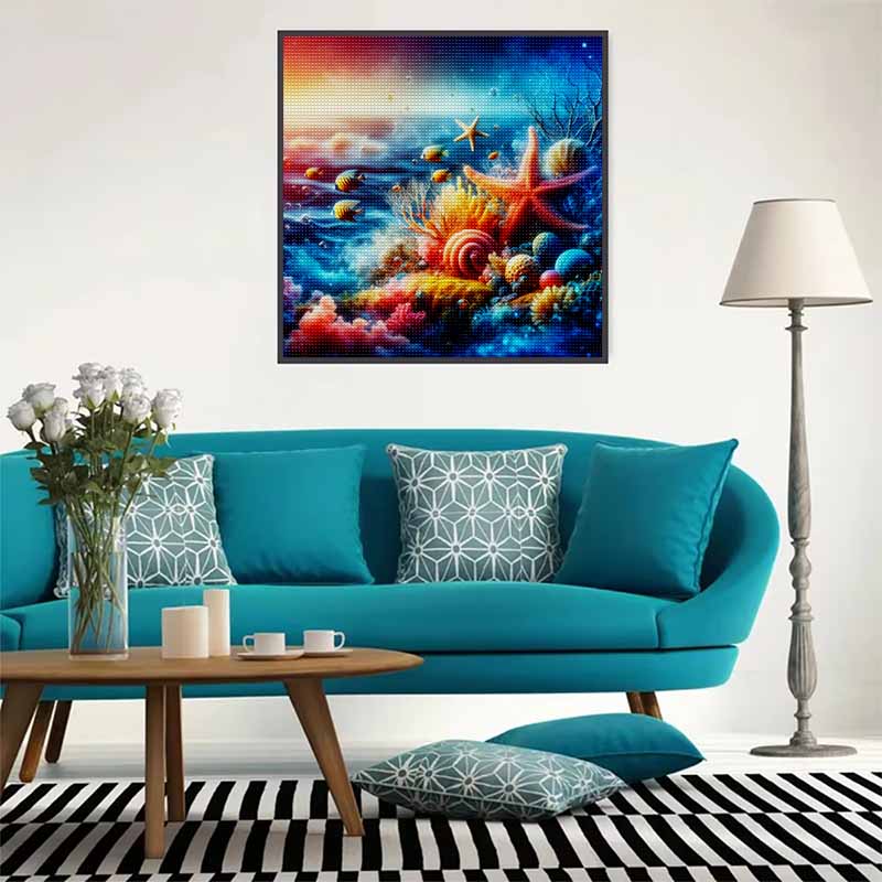 New Arrival 5D DIY Full Circle Diamond Painting "Undersea Animals and Plants" Embroidery Cross Stitch Home Decor Gift