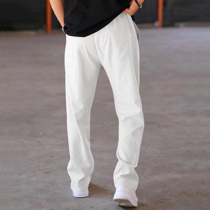 Men's Sports Trousers Casual Trousers Men's Solid Colour Versatile Fashionable Straight Trousers Slim Trousers