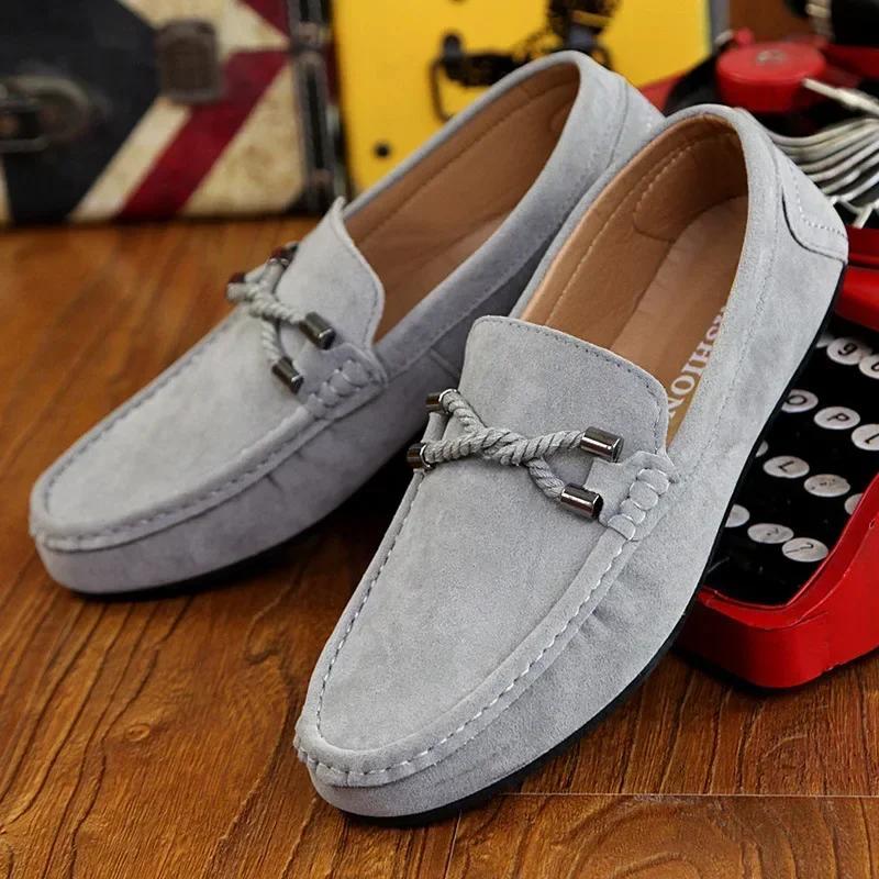 Men's Casual Shoes Spring New Fashion Breathable Loafers Soft Sole Anti Slip Driving Shoes Lightweight Casual Leather Shoes