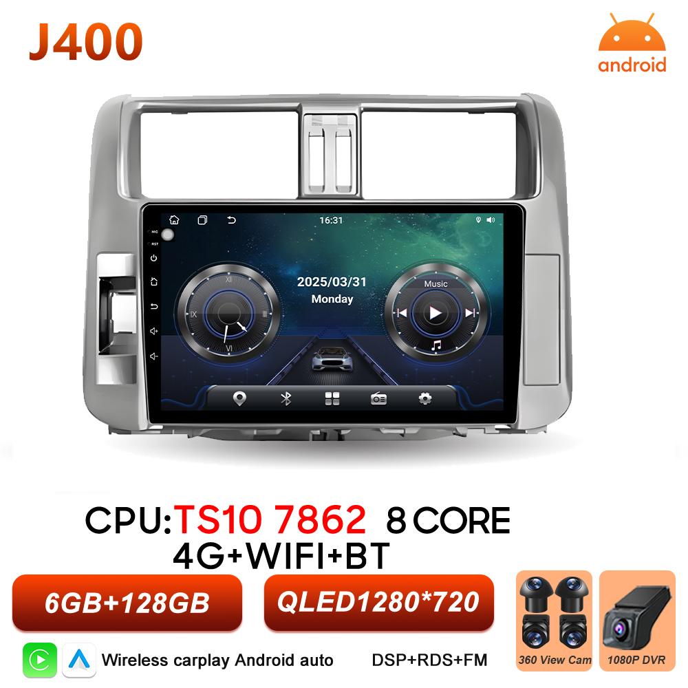 Android 16 Car Radio For Toyota Land Cruiser Prado 150 2009 2010 2011 2012 2013 Carplay Video Multimedia Player BT Stereo Screen