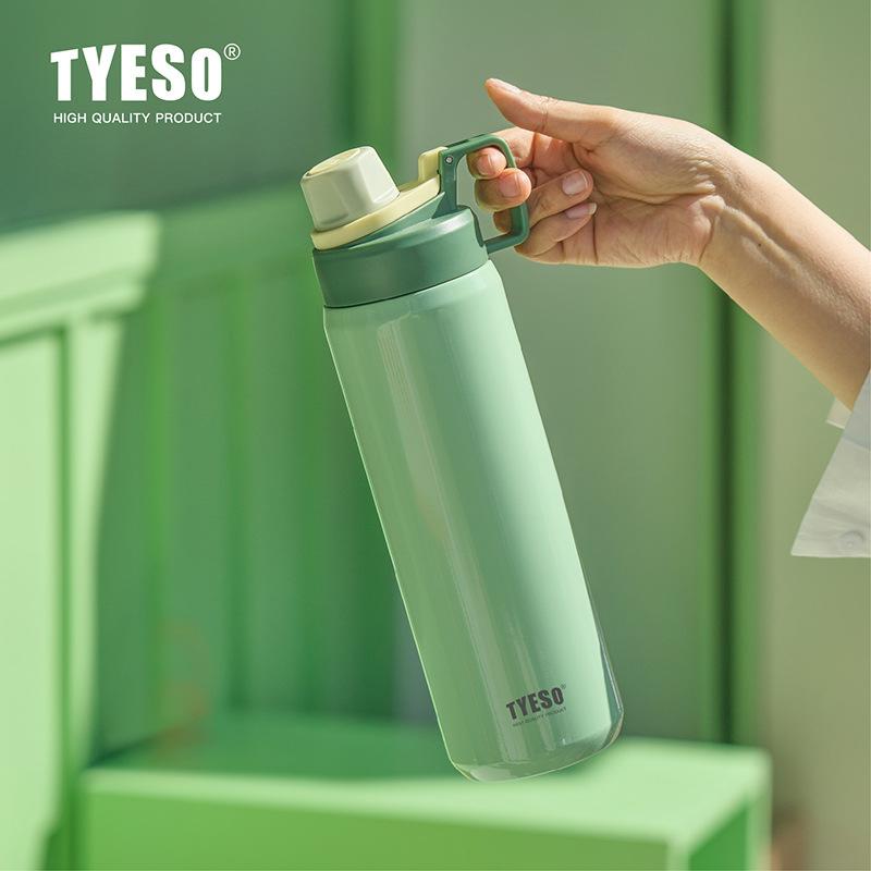 Tyeso Thermos Bottle Stainless Steel Vacuum Flask Travel Cup Outdoor Sports Insulated Leak-Proof Fitness Flask Thermal Mug