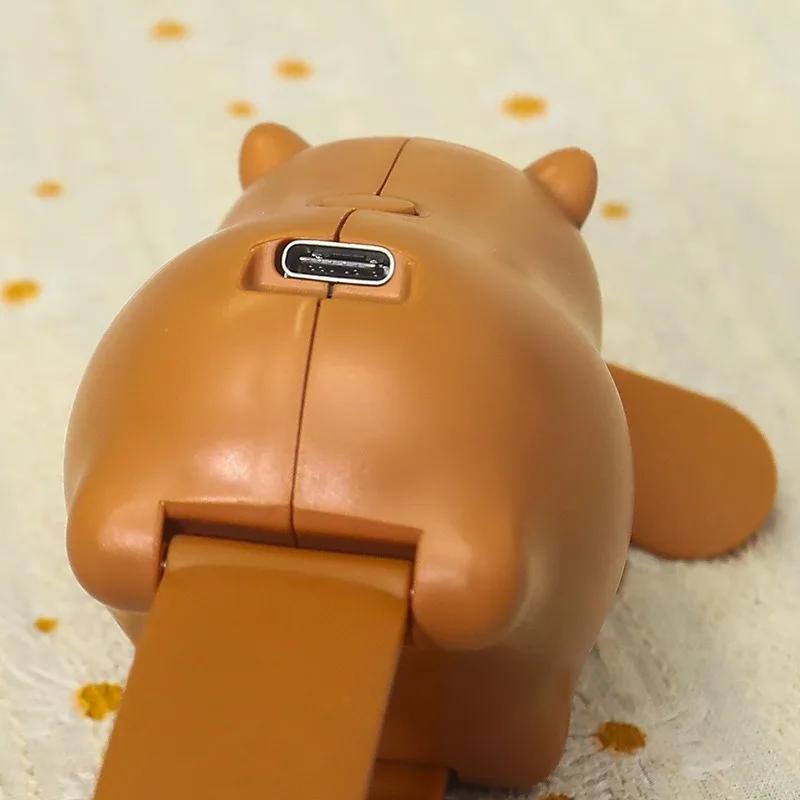 Мультяшные часы-вентилятор с капибарой для детей, наручный вентилятор с 3 скоростями, мягкий ремешок, портативный ручной охладитель, подарок, сувениры для дня рождения