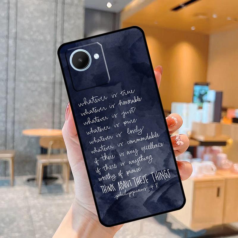 Bible Verse Philippians Jesus Christ Case For Realme C55 C33 C31 C35 C30 C11 C15 C25s C21Y GT Neo 5 3T 2T 8 9 10 11 Pro Plus