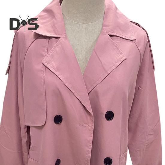 Женский плащ двубортный классический длинный с лацканами ветрозащитный осенне-весенний верхняя одежда куртка для работы и путешествий