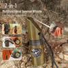 Multifunctional 7-in-1 Survival Whistle with Compass, Thermometer & High-Frequency Sound for Outdoor SOS Emergencies