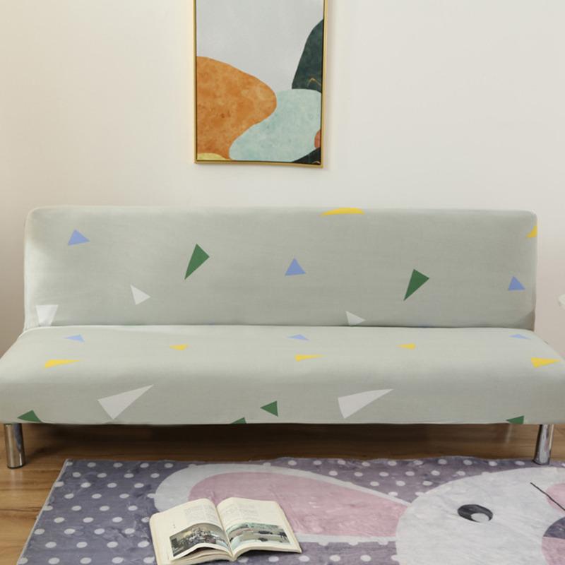 Fashion Geometric Sofa Cover Folding Sofa Bed Armless All-inclusive Anti-dust Lipcover Stretch Elastic Cover Furniture Protector
