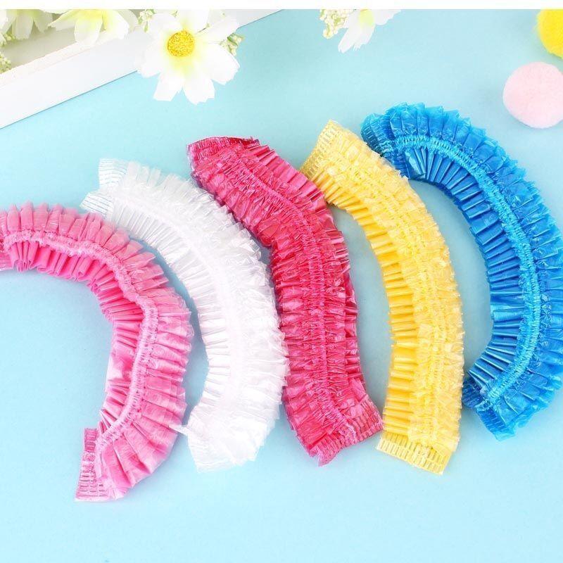 Thickened Disposable Waterproof Shower Cap for Bathing, Hairdressing, and Dust Protection