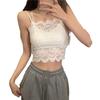88flix Кружевной бюстье-топ на бретелях с чашками для внутренней ложбинки, с подушечками, беспроводной, (белый)