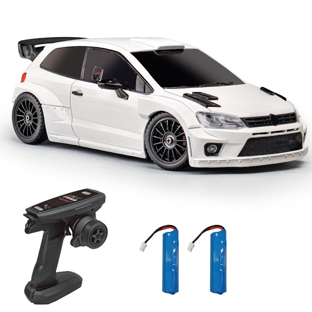 Машинка на радиоуправлении, игрушечная машинка 1/28 2,4 ГГц, полноприводная, со светодиодными фарами, 3 батарейки, шины для дрифта, электрическая