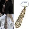 Vintage Shirt Tie Leopard Print Harajuku Student Uniform Adjustable Pre Tied Necktie for Women and Men Cosplay Neckwear