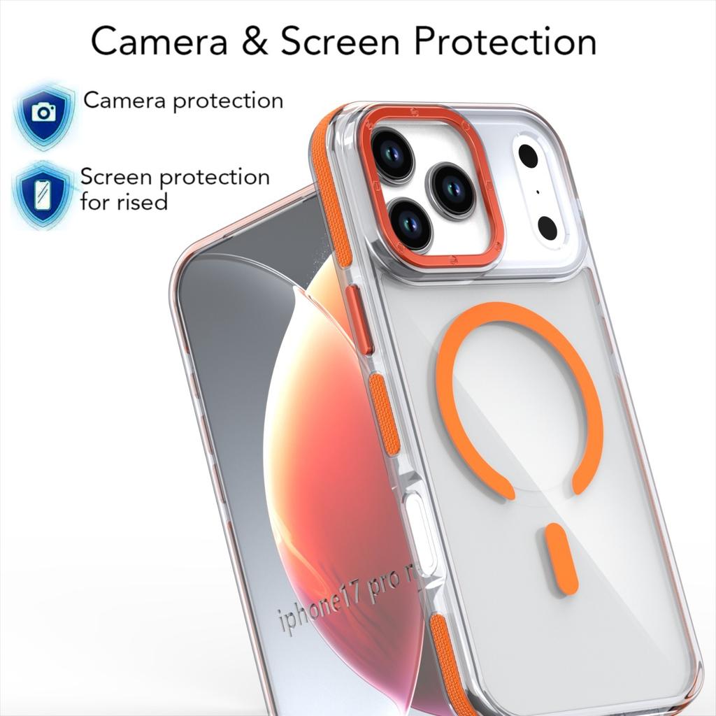 New Transparen For Magsafe Magnetic Phone Case For iPhone 17 Pro Max 17Pro 17Air 12 13 14 15 16 Pro Max 16e Shockproof Cover