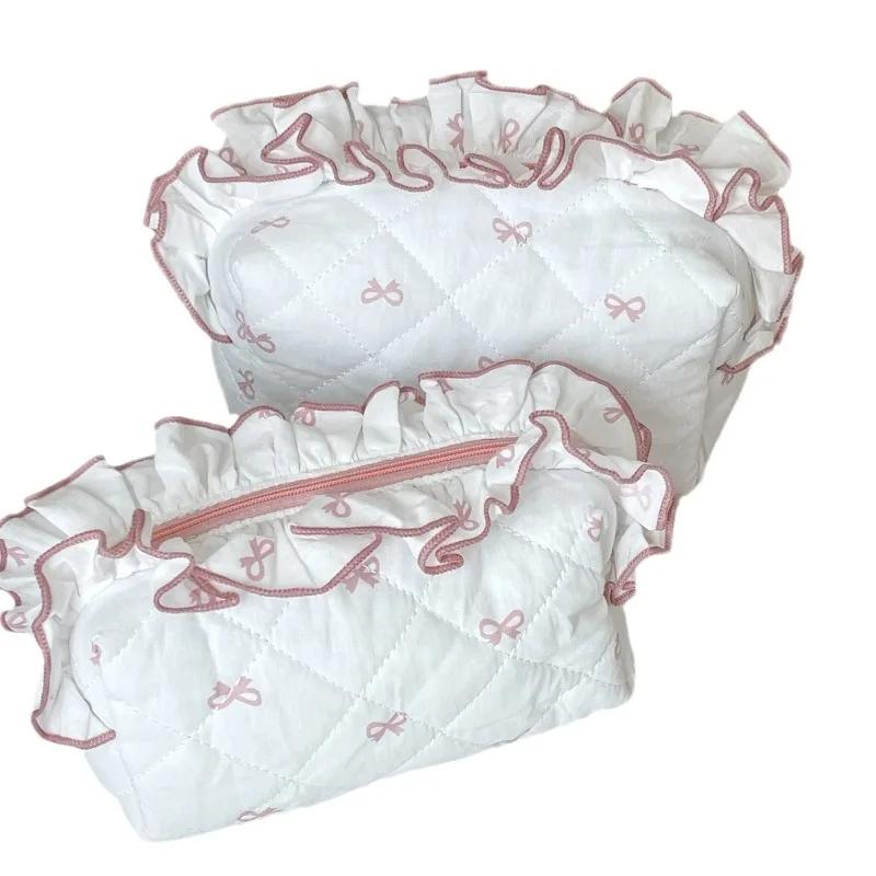 1 шт. креативный дизайн бант пенал для девочки милый корейский бант с рюшами сумка для ручек большой емкости мягкая канцелярская сумка для хранения