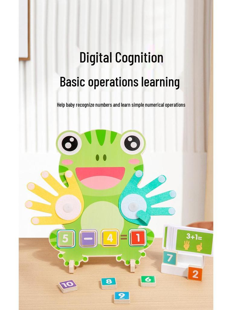 CPC CE Children's Finger Counting Puzzle - Early Education Wooden Mathematics Toy for Kindergarten (Addition & Subtraction)