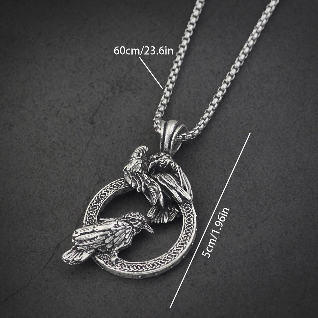 Retro Crow Pendant Necklace: Men's Stainless Steel Animal Chain - Hip Hop Jewelry