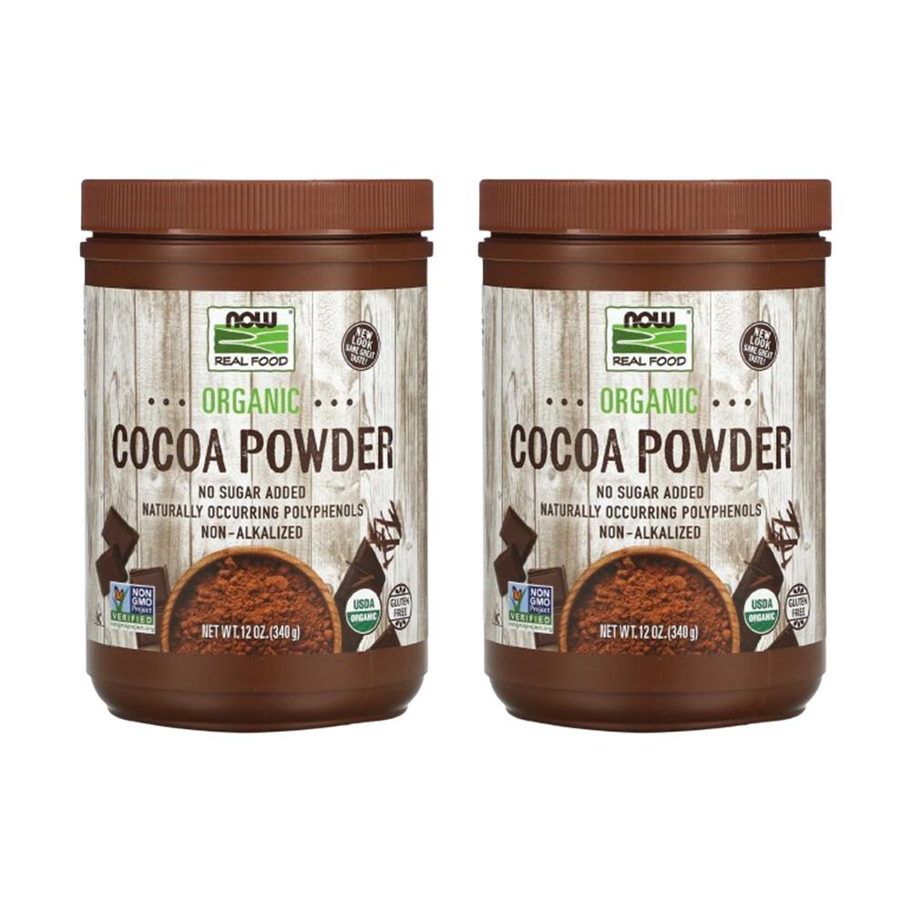 Now Foods Real Food Cocoa Lovers Cocoa Powder, 340g (12oz), 2 Pack