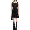 Karl Lagerfeld Casual Date Commute Slim Fit Color Block Button Sleeveless Dress Women dresses Black M22E1328