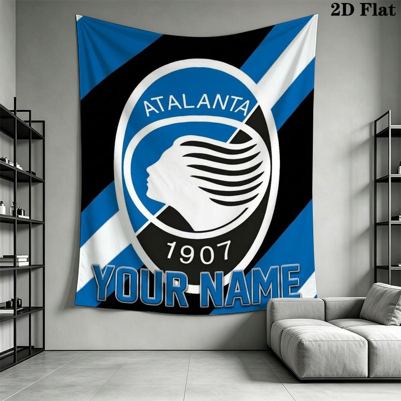 Custom Name Atalanta BC Wall Tapestry Aesthetic Wall Hanging Printed Fabric Blanket Decorative Tapestries for Bedroom Living Room Home Decor
