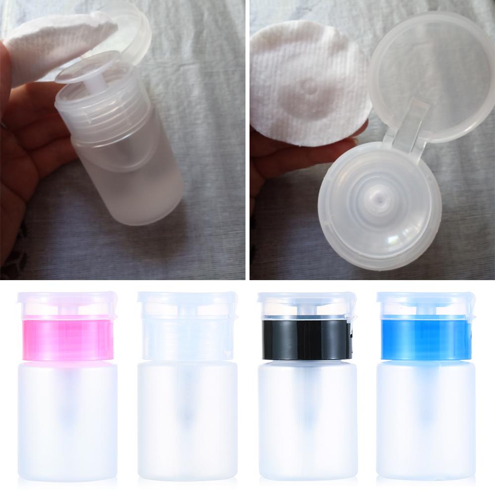 Manicure Liquid 60mL Clean Acetone Pump Dispenser Container Nail Polish Remover Empty Bottle