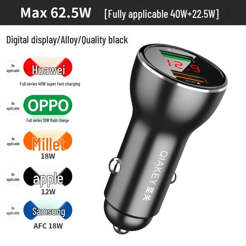 Супербыстрое автомобильное зарядное устройство PD 66 Вт для Huawei, Apple и Oppo