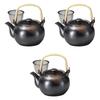 Набор из 3 глиняных чайников Якишимэ x 11 см глиняные чайники Сэтомонохонпо [13.3 (900 куб.см)]