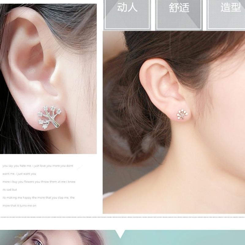 Женские винтажные корейские модные элегантные антиаллергенные серьги-гвоздики из серебра 925 пробы, женские ювелирные изделия на рождественскую елку, подарки