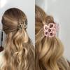 Rhinestone Acetate Hair Clip Headwear Hair Grab Cute Hollow Flower  Hair Claws  Travel