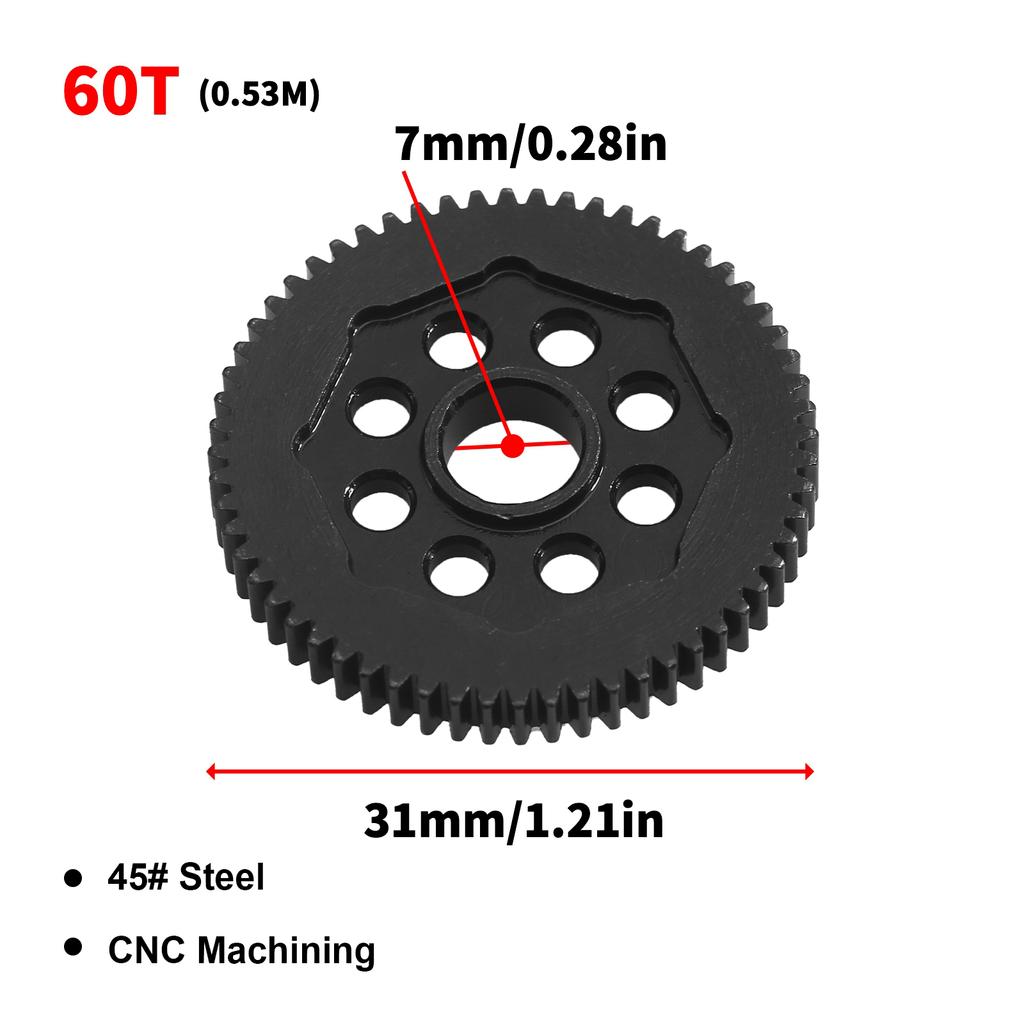Metal Steel Reduction Gear Main Gear Replacement for LC Racing 1Celsius14 Remote Control Car Upgrade Parts